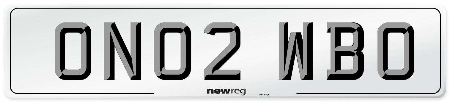ON02 WBO Number Plate from New Reg